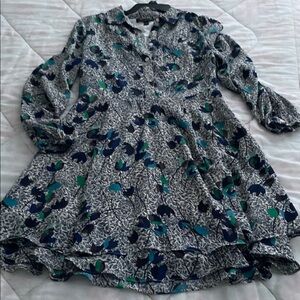 Chic Blue Floral Dress